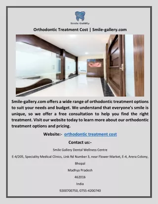 orthodontic treatment cost smile gallery com