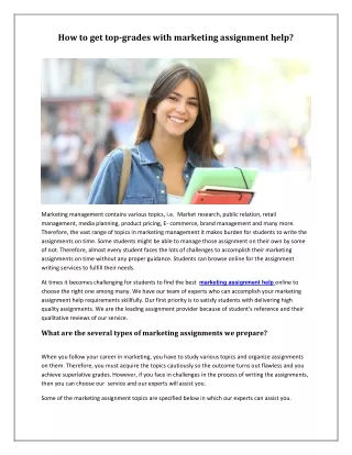 how to get top grades with marketing assignment