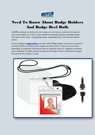 Get Badge Reel Bulk & Other Accessories From Mifflin Office
