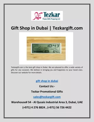 Gift Shop in Dubai | Tezkargift.com
