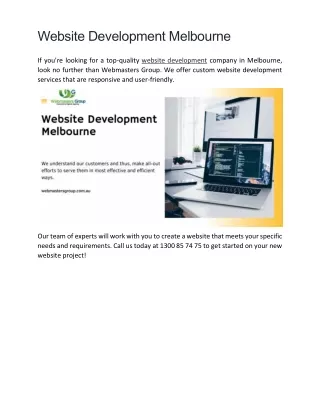 website development melbourne