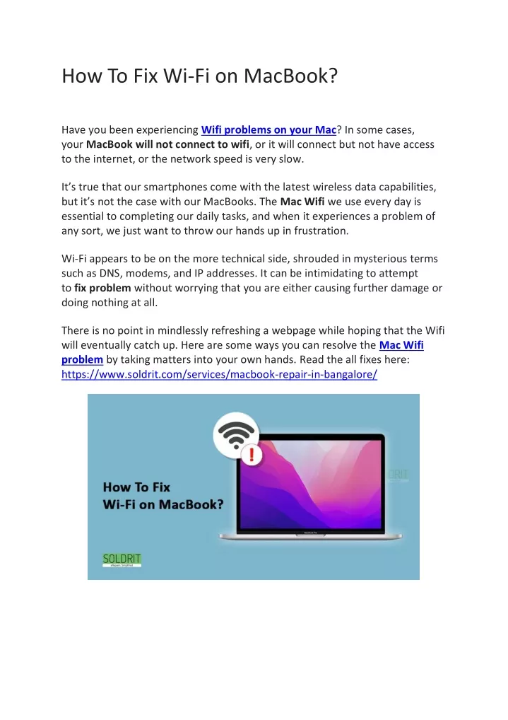 how to fix wi fi on macbook