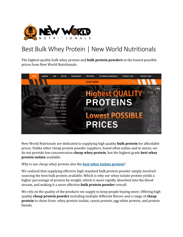 best bulk whey protein new world nutritionals