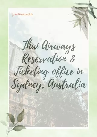 Thai Airways Reservation & Ticketing office in Sydney, Australia
