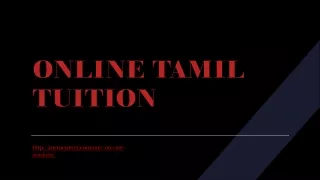 ONLINE TAMIL TUITION