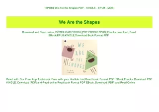 EPUB$ We Are the Shapes PDF - KINDLE - EPUB - MOBI