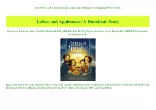 [D.O.W.N.L.O.A.D] [R.E.A.D] Latkes and Applesauce A Hanukkah Story ebook