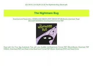 [D.O.W.N.L.O.A.D] [R.E.A.D] The Nightmare Bug (Ebook pdf)