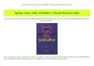 [epub]$$ Spooky  Scary  Silly  SUDOKU A Puzzle Book For Kids Download