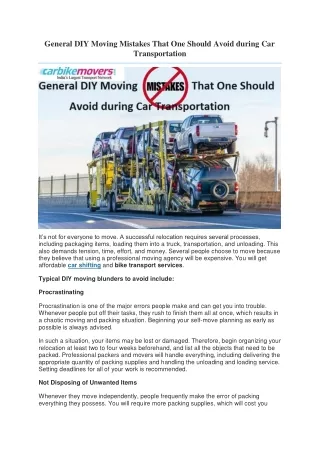 general diy moving mistakes that one should avoid
