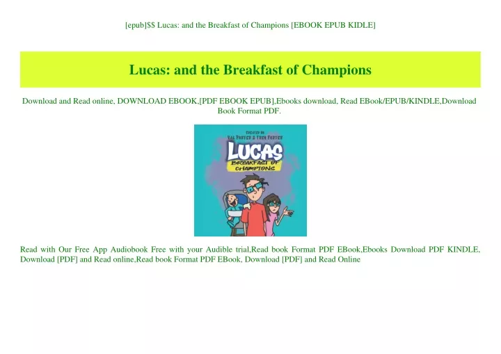 epub lucas and the breakfast of champions ebook