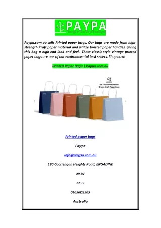 Printed paper bags