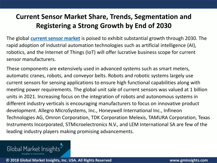 current sensor market share trends segmentation