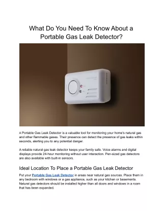 what do you need to know about a portable