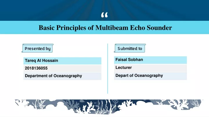 basic principles of multibeam echo sounder