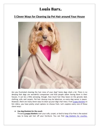 Puppy Blankets | 5 Tips to Get Rid of Pet Hair in Your Home