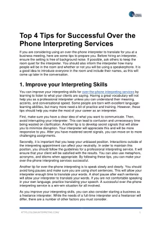 Over the Phone Interpreting Services