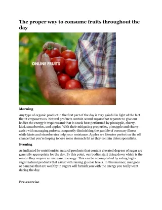 the proper way to consume fruits throughout