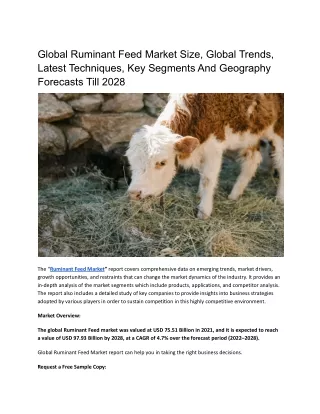 global ruminant feed market size global trends