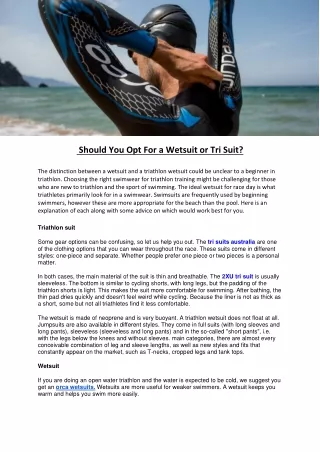 should you opt for a wetsuit or tri suit