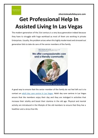 Get Professional Help In Assisted Living In Las Vegas