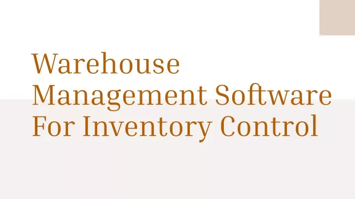 warehouse management software for inventory