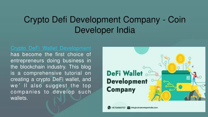 crypto defi development company coin developer india