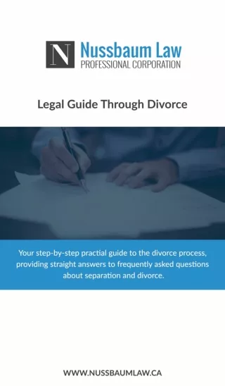GUIDE TO DIVORCE LAWS IN CANADA by Barry Nussbaum