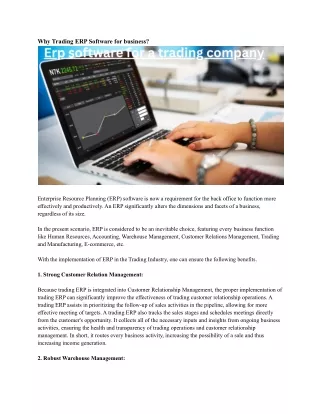 why trading erp software for business