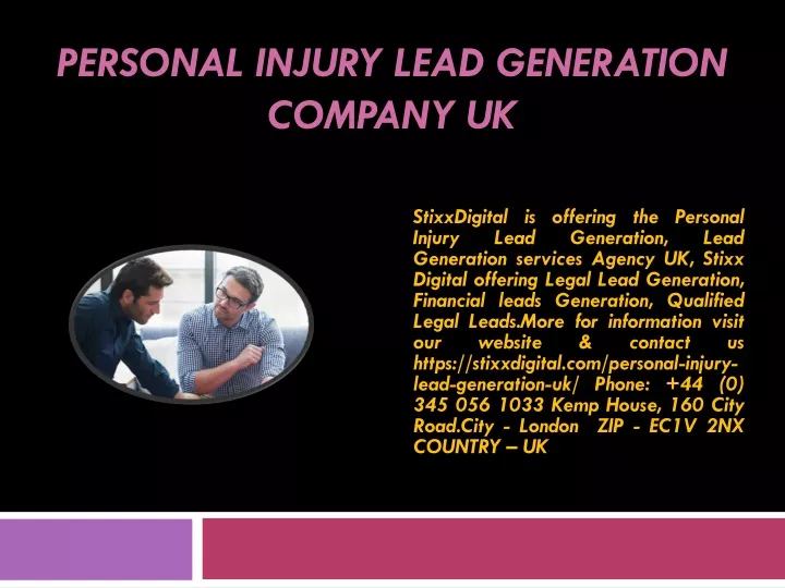 personal injury lead generation company uk