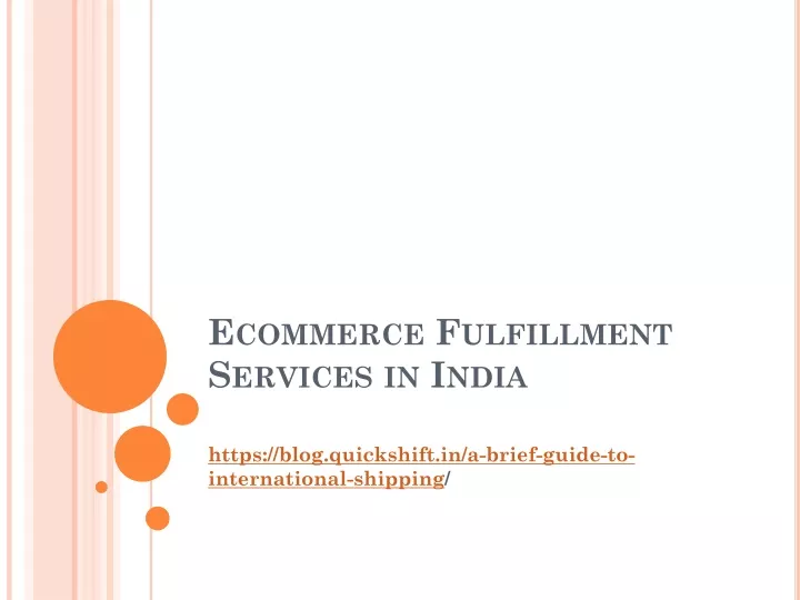 ecommerce fulfillment services in india