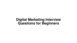 digital marketing interview questions for beginners