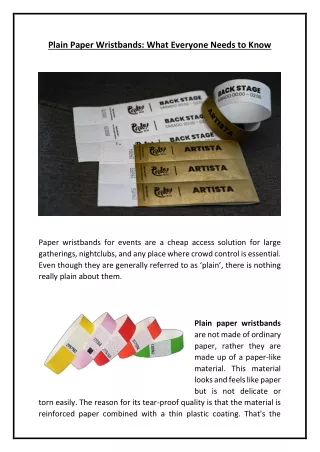 Plain Paper Wristbands What Everyone Needs to Know