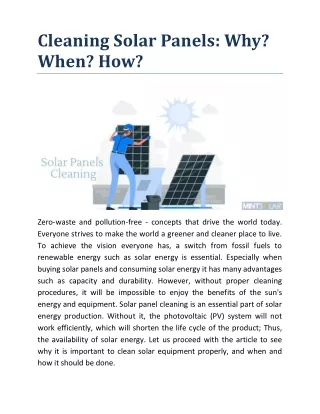 Cleaning Solar Panels why, when and how?