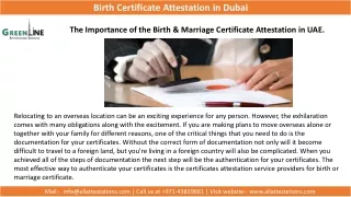 birth certificate attestation in dubai