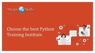 Choose the best Python Training Institute