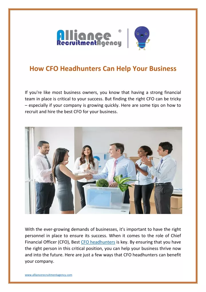 how cfo headhunters can help your business