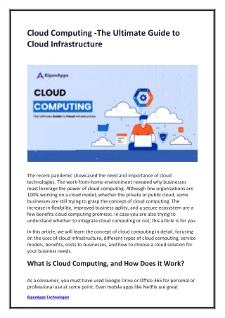 Cloud Computing -The Ultimate Guide to Cloud Infrastructure