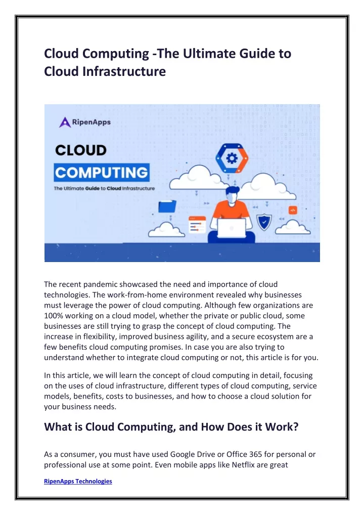 cloud computing the ultimate guide to cloud