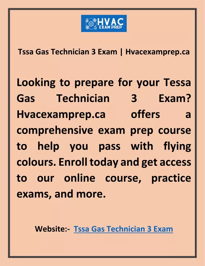 tssa gas technician 3 exam hvacexamprep ca