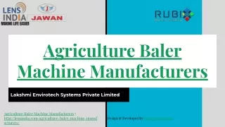 Agriculture Baler Machine Manufacturers| www.lensindia.com