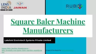 Square Baler Machine Manufacturers | www.lensindia.com