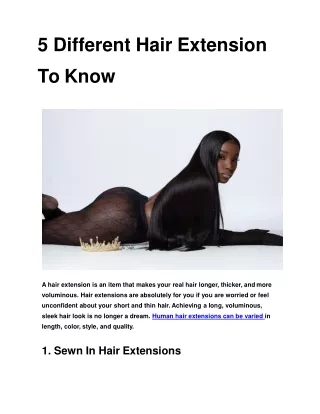 5 Different Hair Extension To Know