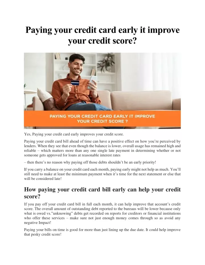 paying your credit card early it improve your