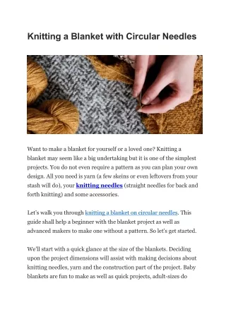 Knitting a Blanket with Circular Needles