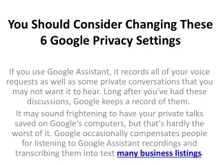 you should consider changing these 6 google privacy settings