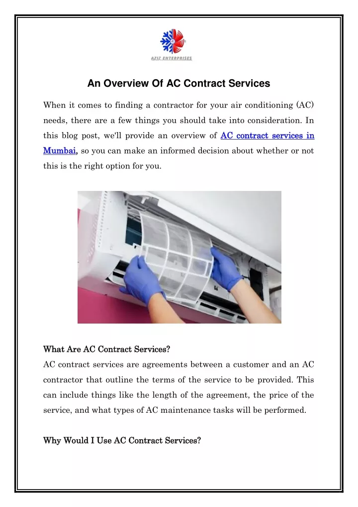 an overview of ac contract services