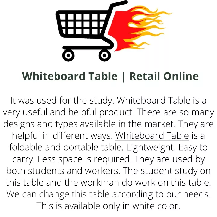 whiteboard table retail online