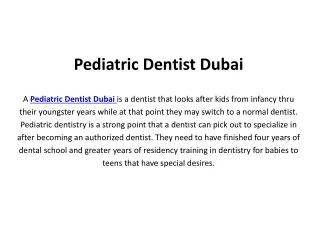 Pediatric Dentist Dubai