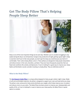 get the body pillow that s helping people sleep